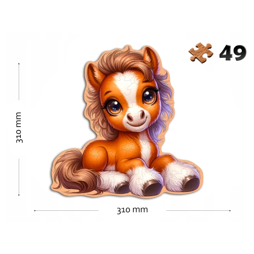 Puzzle Drewniane Konik 49 elementów